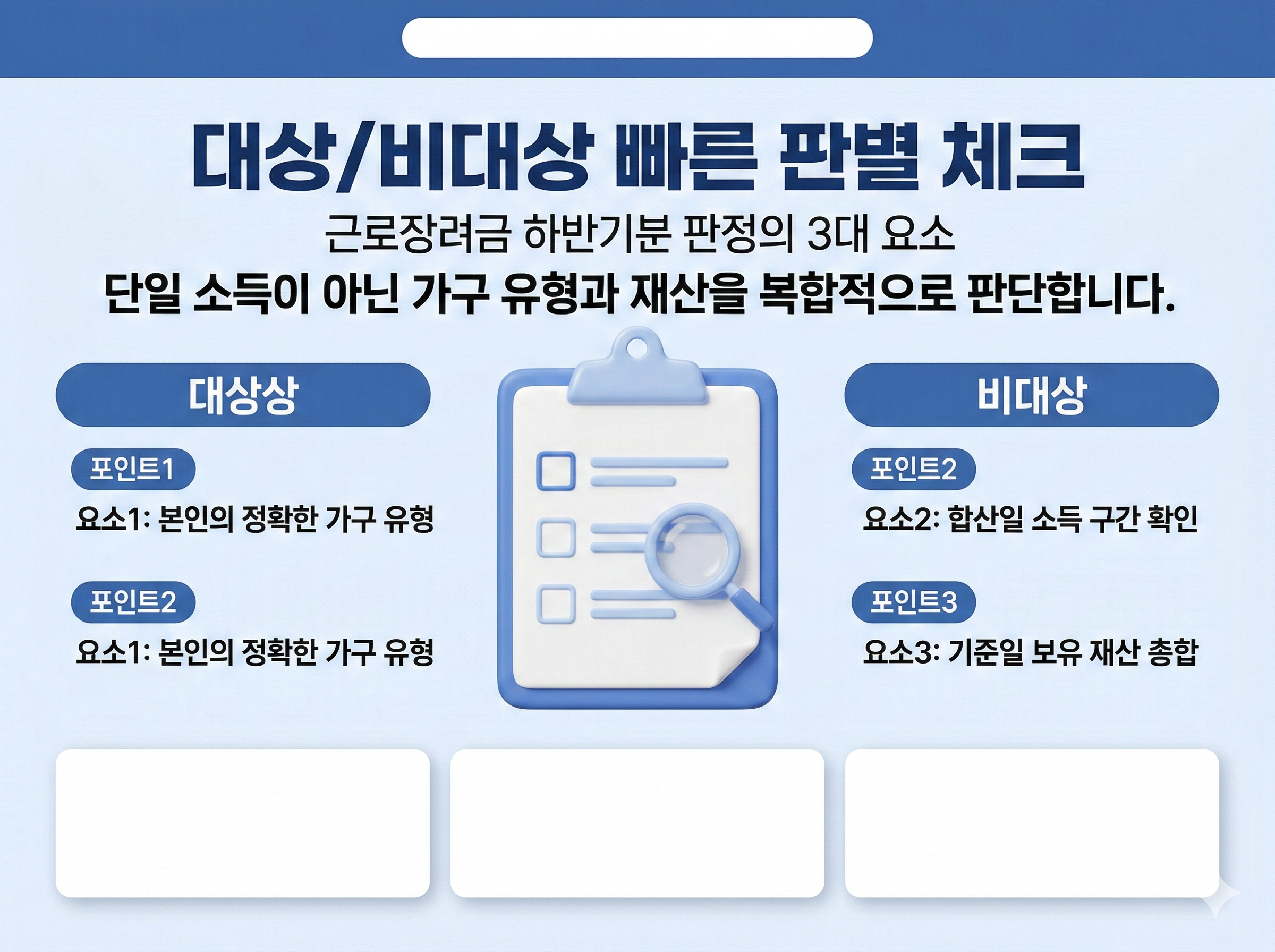 2026년 근로장려금 하반기분 신청 가이드 대상 비대상 빠른 판별