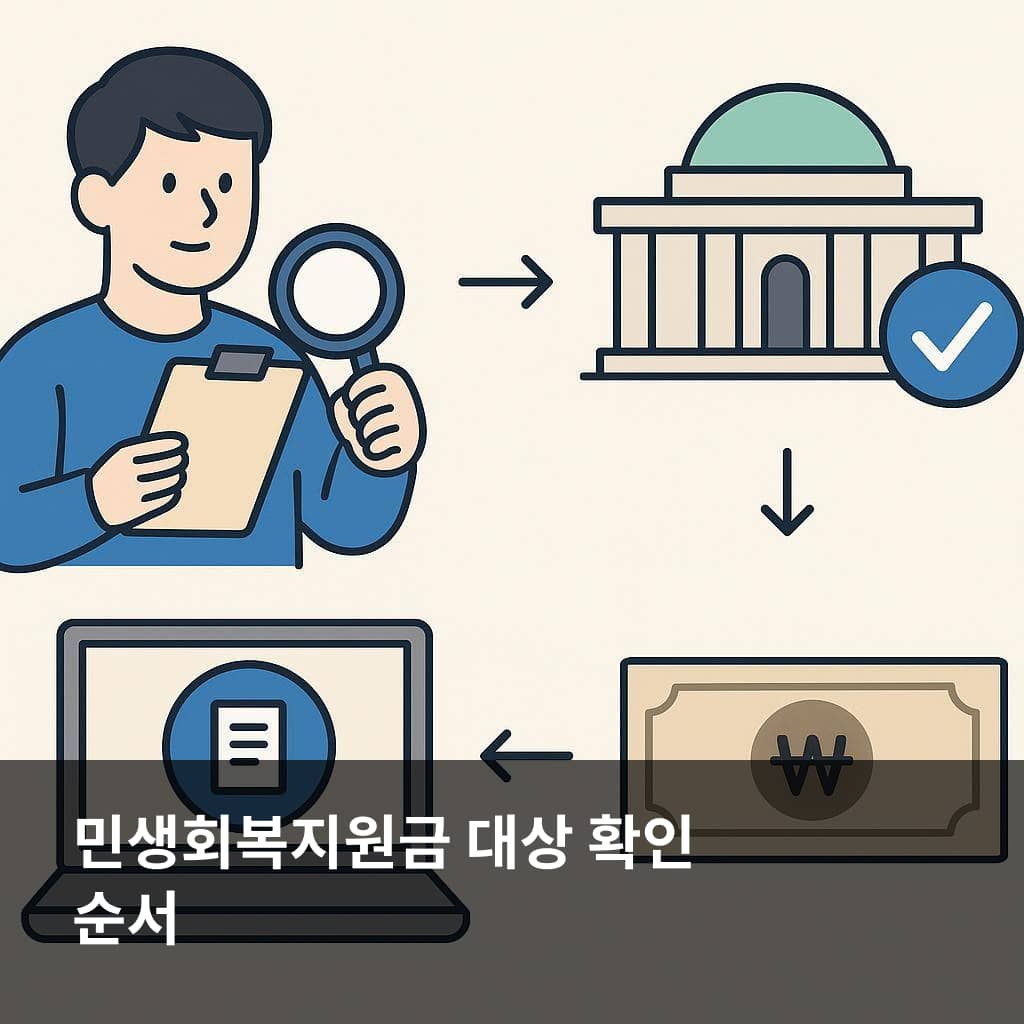 2026 민생회복지원금 신청 방법과 대상 확인 순서를 설명하는 이미지