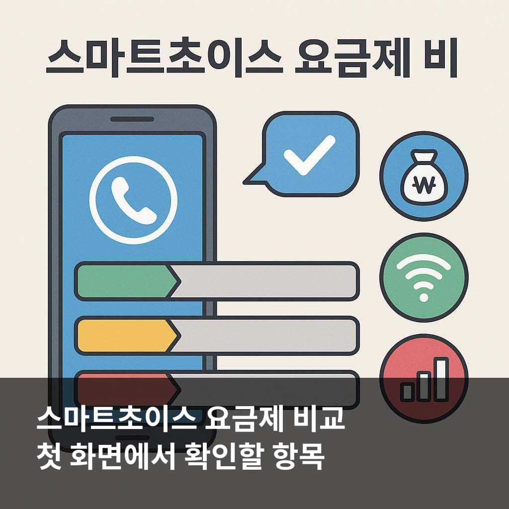 스마트초이스 요금제 비교와 사용 패턴 확인 항목을 보여주는 안내 이미지