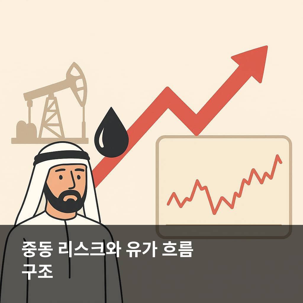 중동 리스크 유가 전망과 국내 생활비 전달 경로를 보여주는 이미지