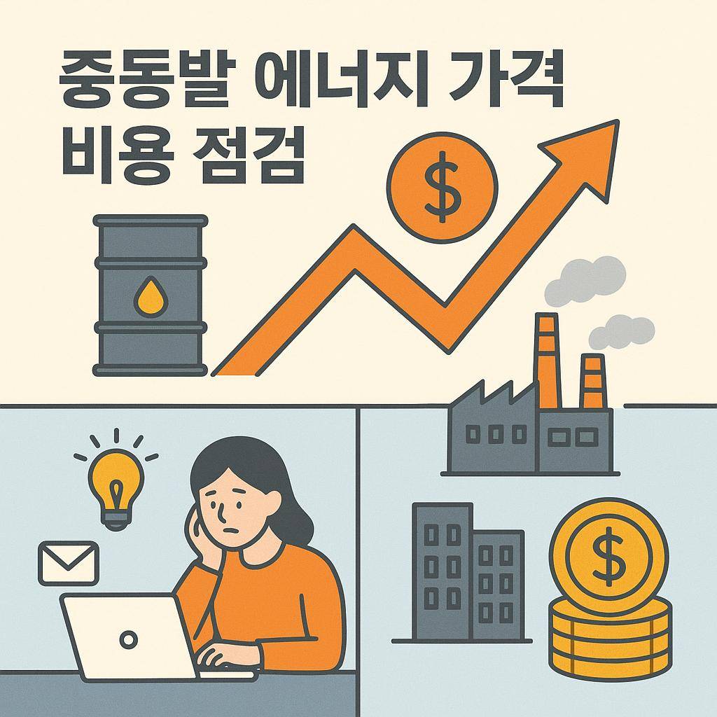 중동발 에너지 가격 인상 영향 속 가계 기업 비용 점검 항목