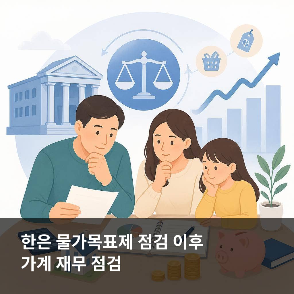 한은 물가목표제 점검 이후 대출 예금 투자 점검 포인트를 보여주는 이미지