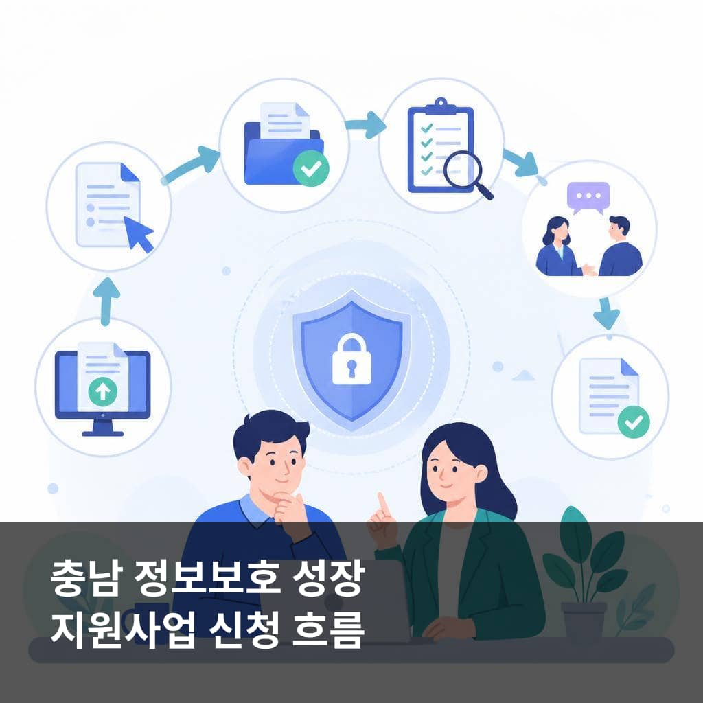 정보보호 성장 지원사업 대상 확인부터 이메일 접수까지 신청 흐름 안내 이미지