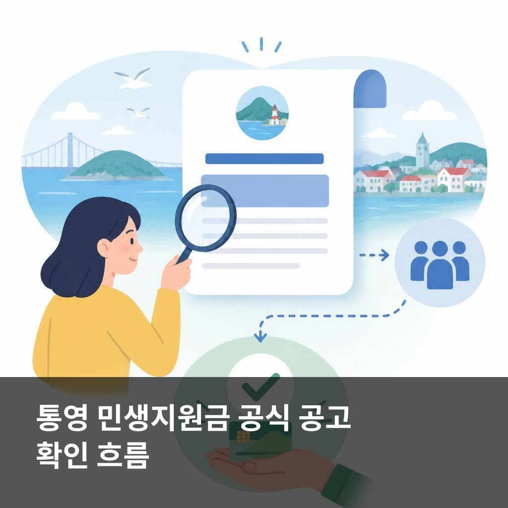 통영 민생지원금 신청 전 공식 공고와 대상 기준을 확인하는 흐름