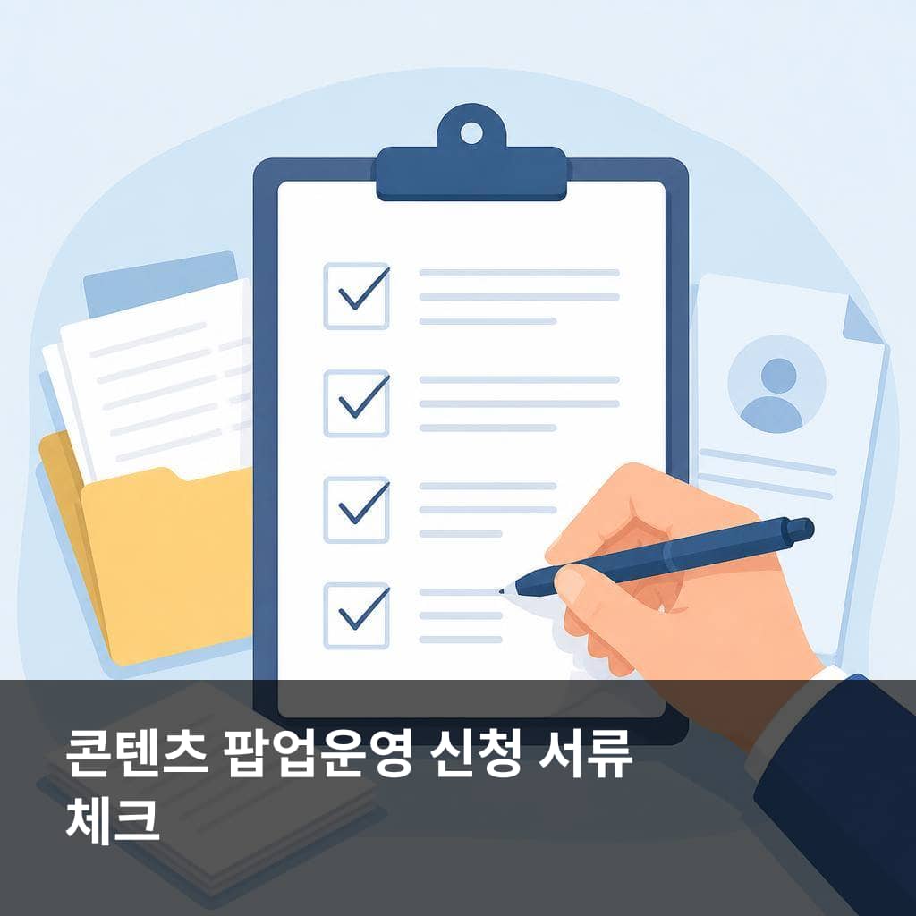 특화콘텐츠 마케팅 지원사업 제출 서류와 팝업운영 준비 체크리스트