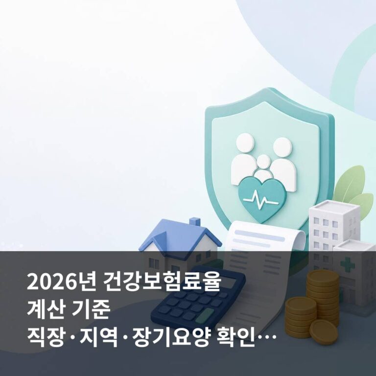 2026년 건강보험료율 계산 기준: 직장·지역·장기요양 확인 항목