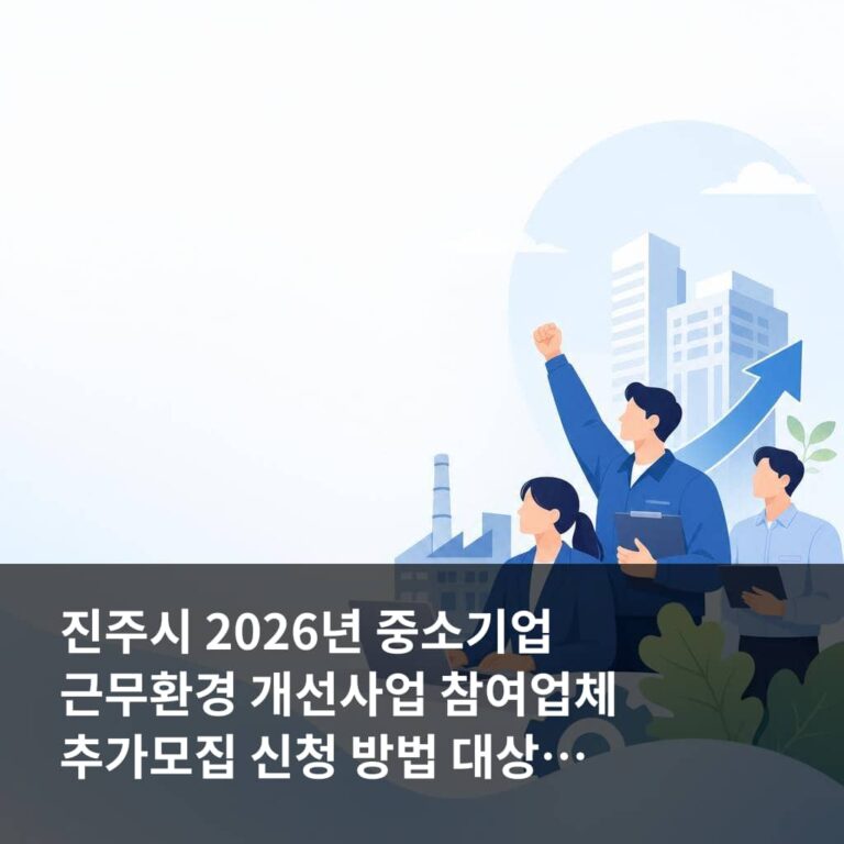 진주시 2026년 중소기업 근무환경 개선사업 참여업체 추가모집