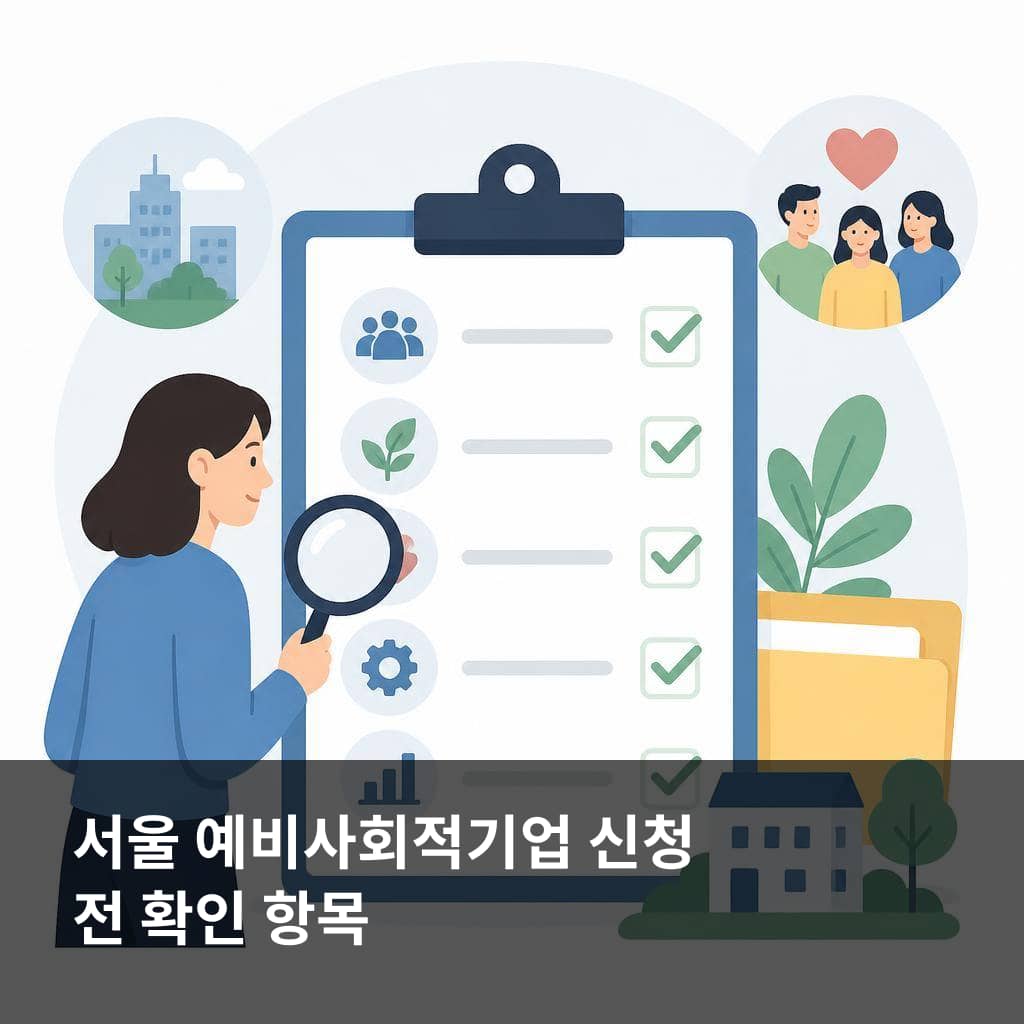 2차 예비사회적기업 지정계획 공고 신청 전 확인할 대상 기간 서류 항목