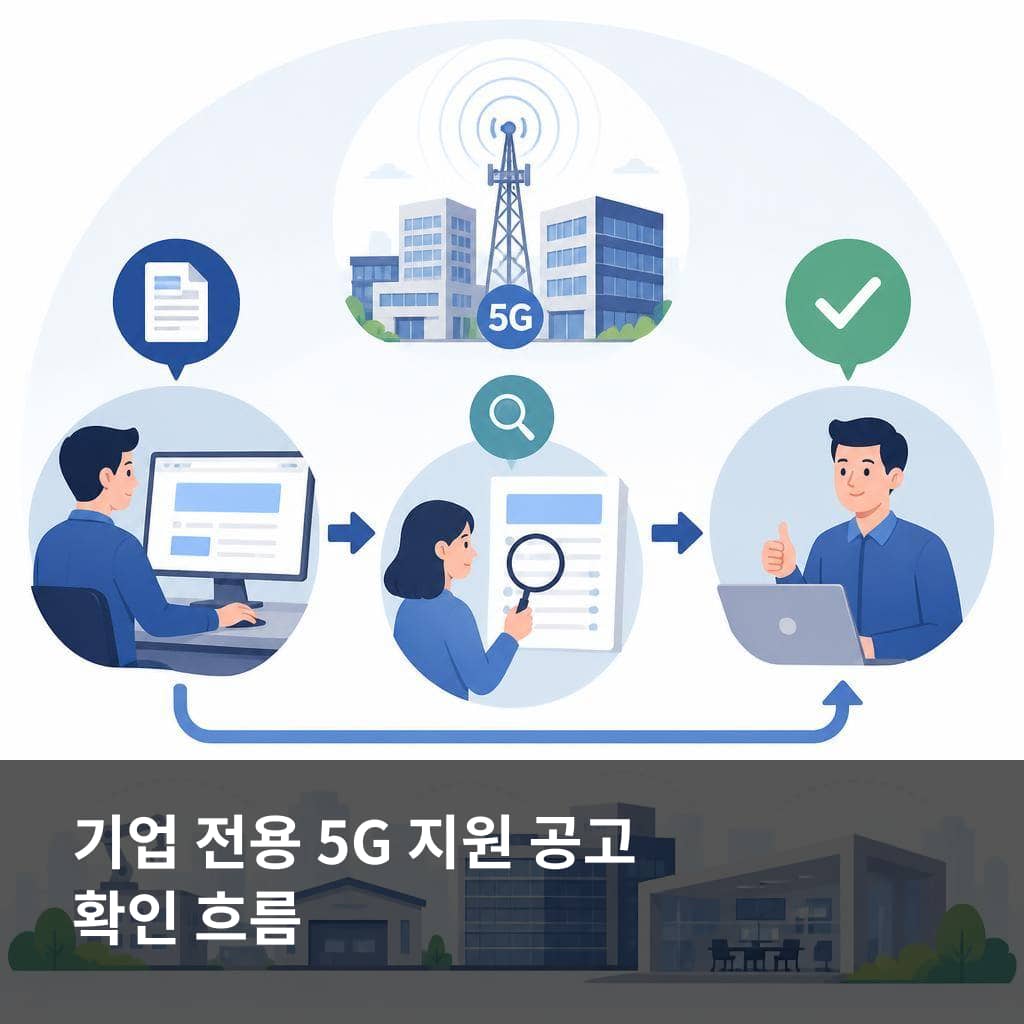 기업 전용 5G 기반 통신망 서비스 지원 공고의 대상과 신청 기간 확인 흐름