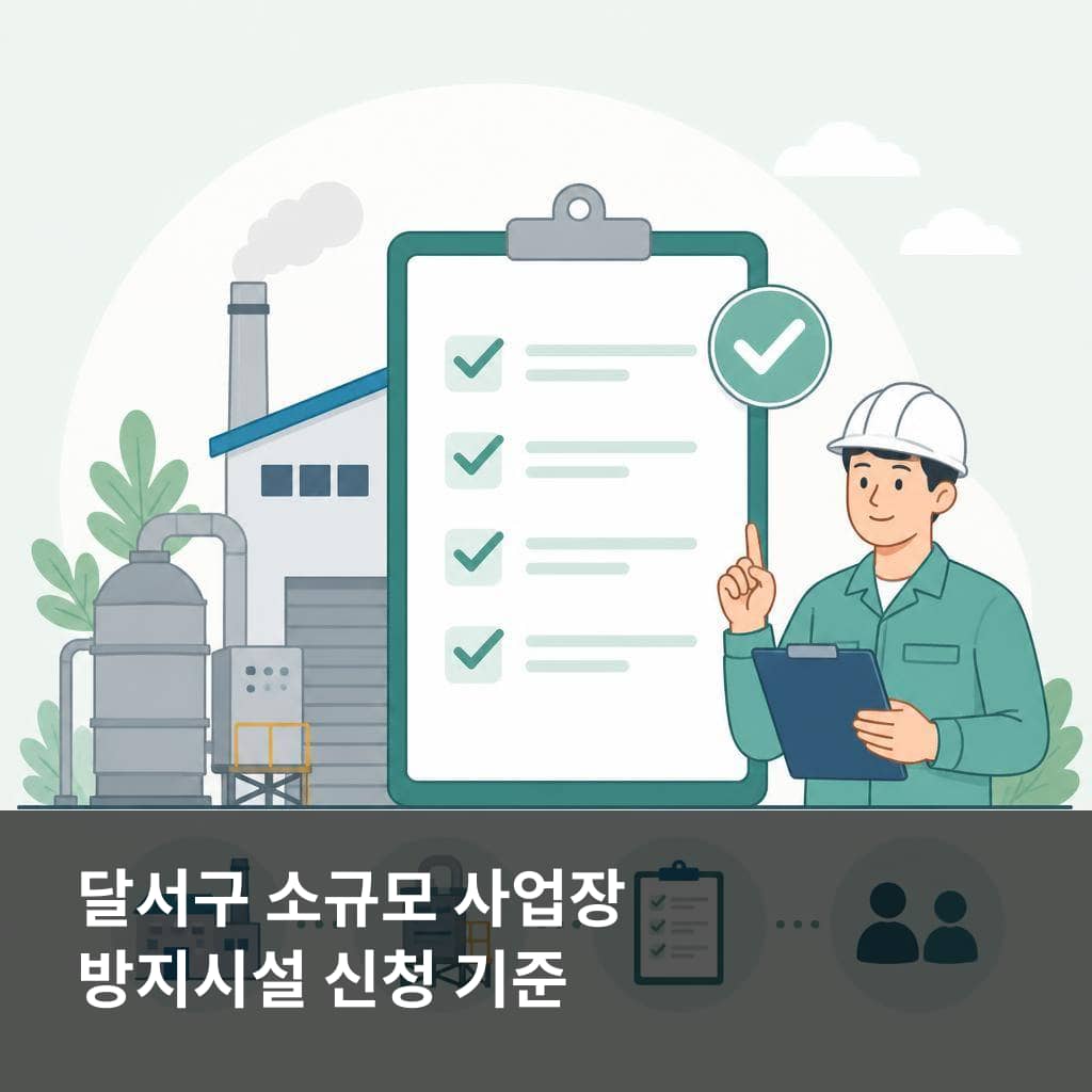 달서구 2026년 2차 소규모 사업장 방지시설 신청 기준을 설명하는 이미지