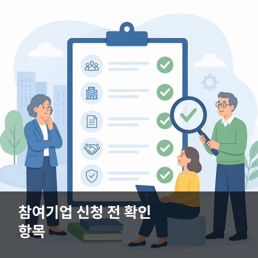 신중년 사회연대경제 노동통합 모델 구축사업 참여기업 신청 전 확인 항목