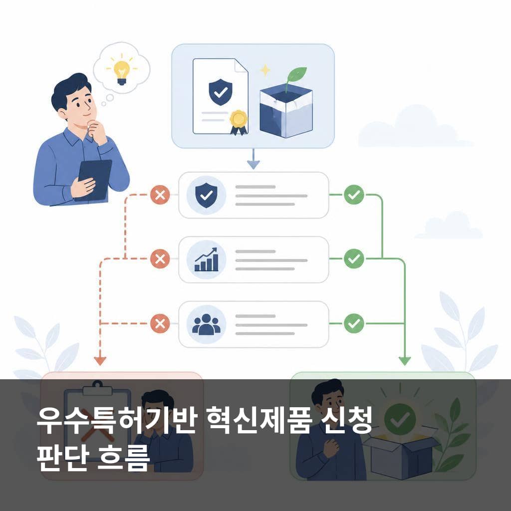 하반기 지식재산처 우수특허기반 혁신제품 신청 판단 흐름