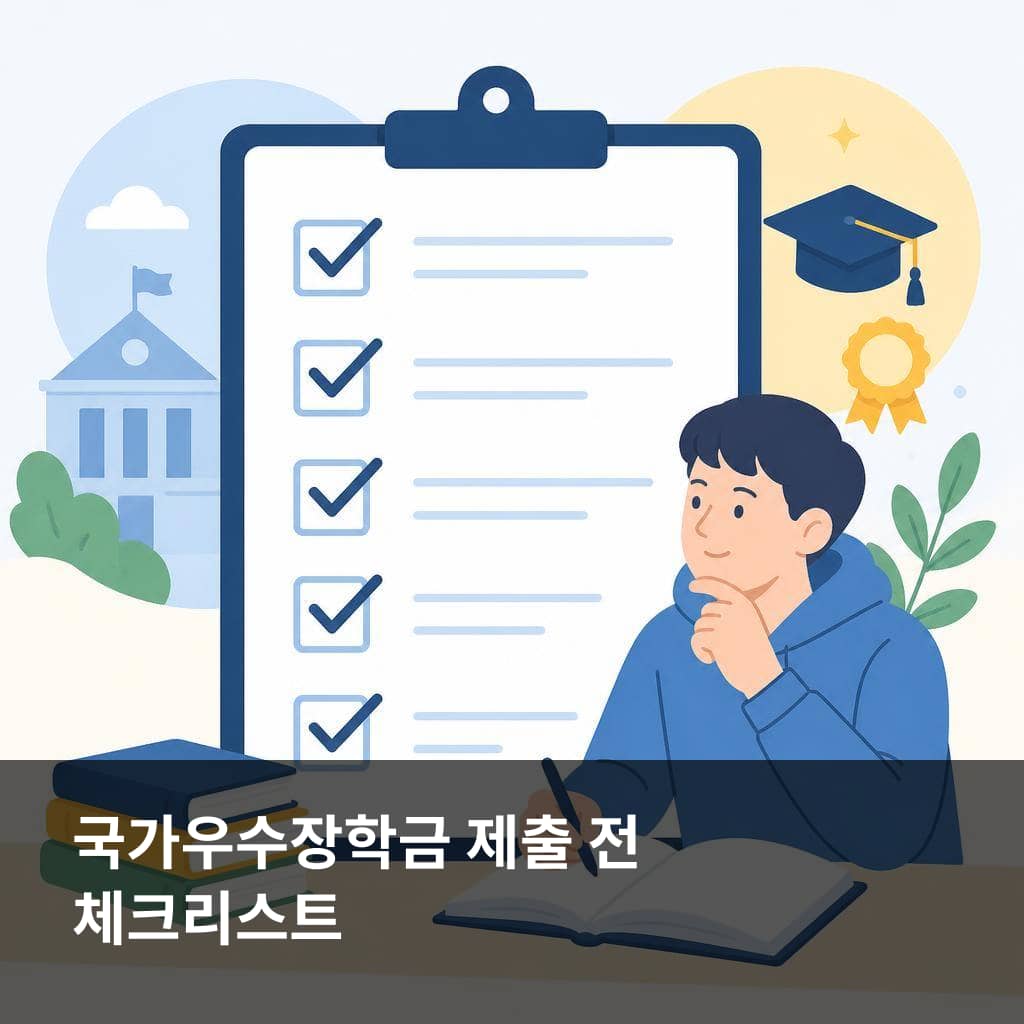 2학기 국가우수장학금 중간평가 대상 재학생의 제출 전 체크리스트와 마감 일정