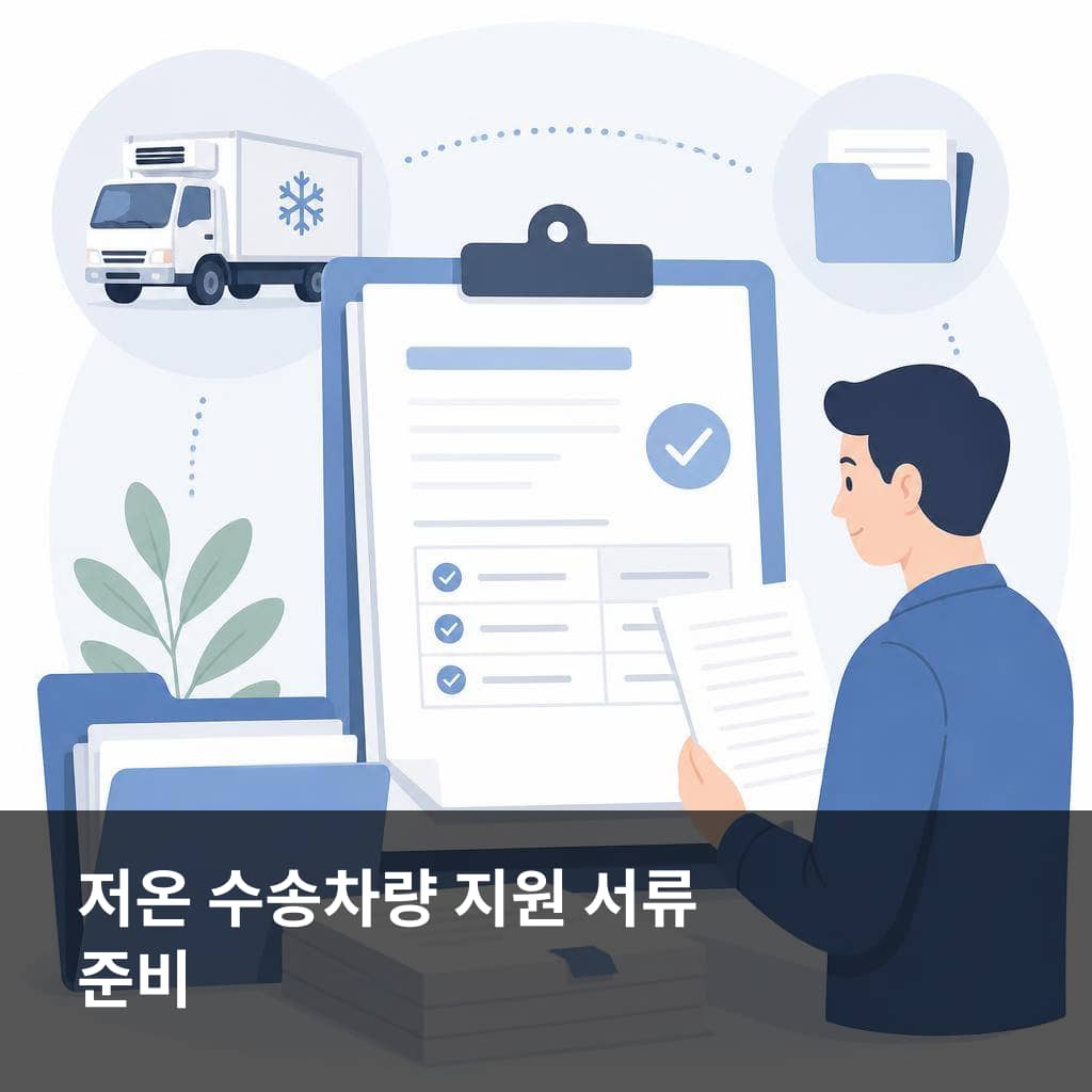 3분기 국내 저온 수송차량 지원업체 모집 제출 서류 준비 장면