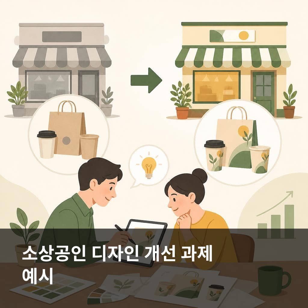 청년디자이너-소상공인 협업 디자인 프로젝트의 디자인 개선 과제 예시 이미지