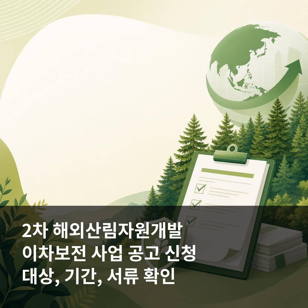 2차 해외산림자원개발 이차보전 사업 공고