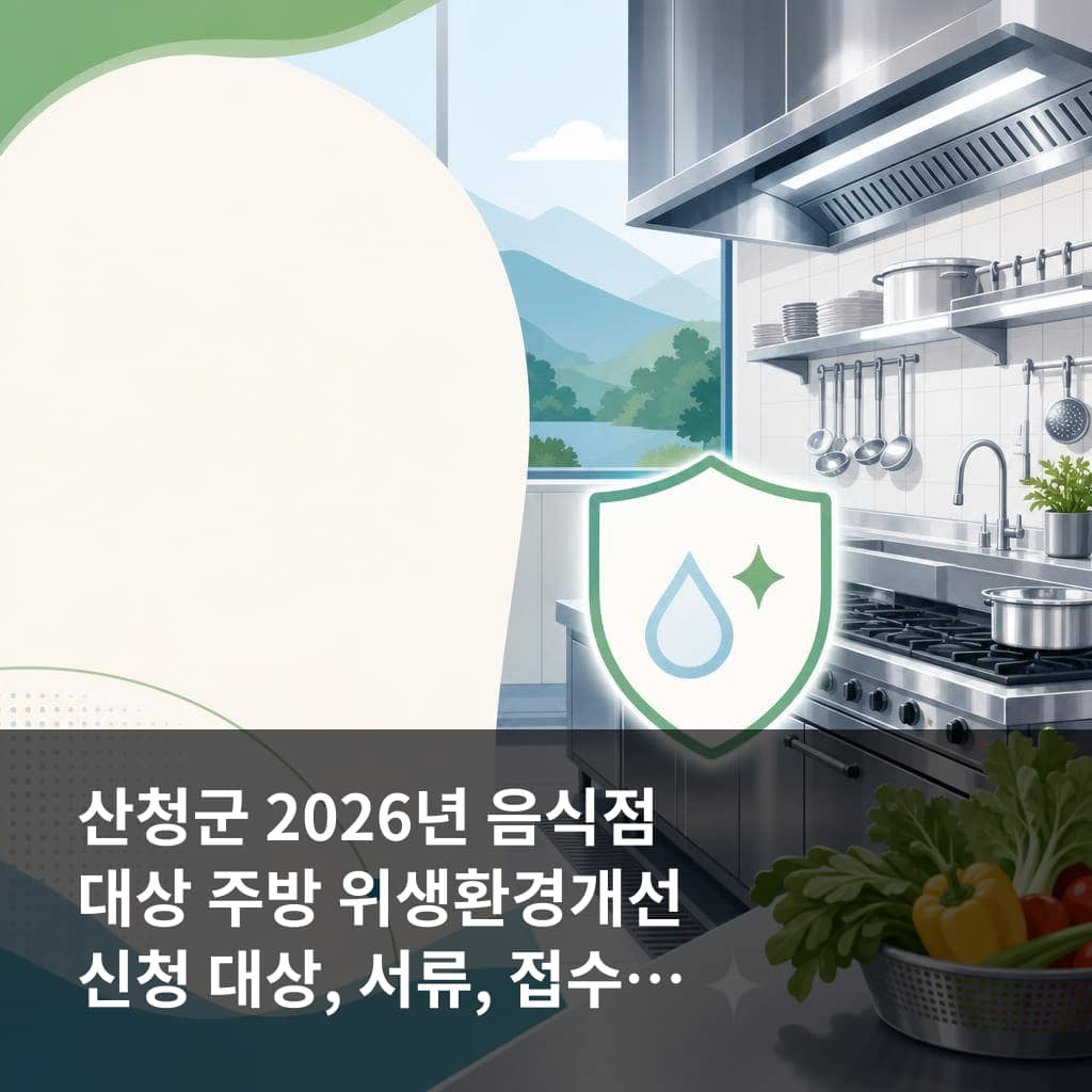 산청군 2026년 음식점 대상 주방