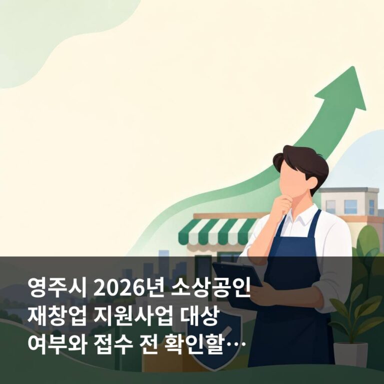 영주시 2026년 소상공인 재창업 지원사업