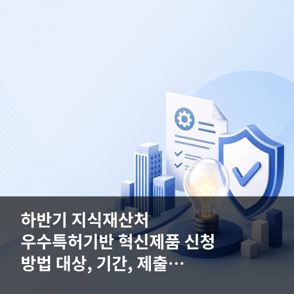 하반기 지식재산처 우수특허기반 혁신제품
