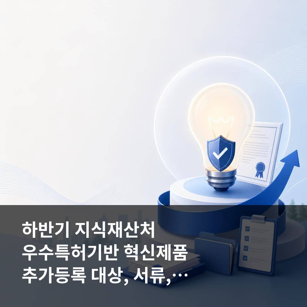 하반기 지식재산처 우수특허기반 혁신제품